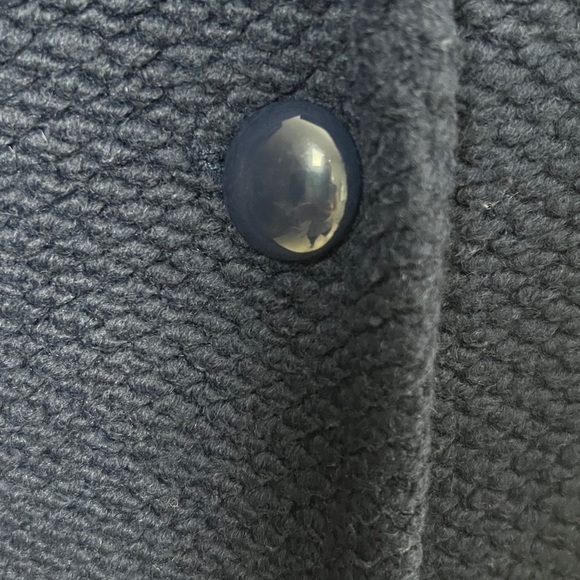 Anthropologie HUTCH Navy Elaina One Button Textured Mid Length Coat Size Large - Picture 6 of 16